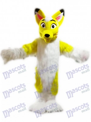 Yellow Husky Dog Fox Mascot Costume Cartoon 