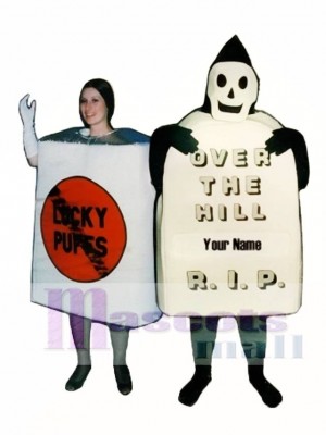 Over the Hill Tombstone with Wipe Off board Mascot Costume