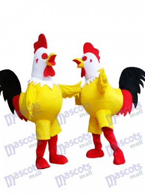 Yellow Cock Rooster with White Head Mascot Costume 