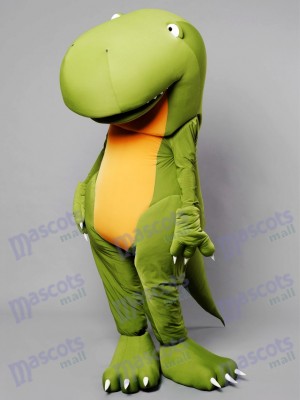 Big Head Green Dino Dinosaur Mascot Costume