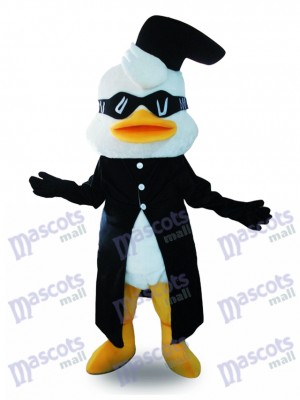 Black Suit Duck Mascot Costume with Glasses