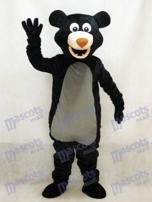 Long-haired Black Bear Mascot Adult Costume Animal 