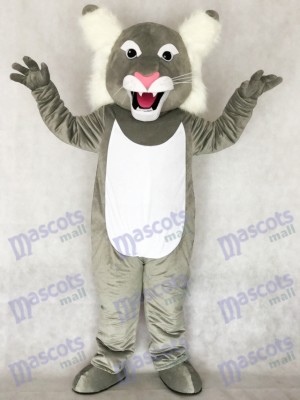 Cute Grey Wildcat Wild Cat Mascot Costume