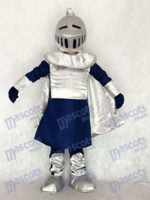 Silver Knight with Helmet Mascot Costume People  