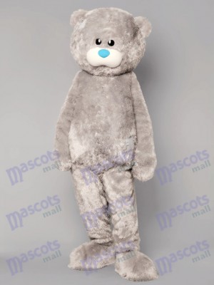 Grey Patched Cuddly Bear Mascot Costume Animal 