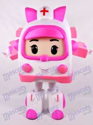 Pink Robotic Car Mascot Costume Cartoon