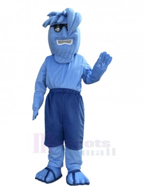 Blue Wave Mascot Costume People