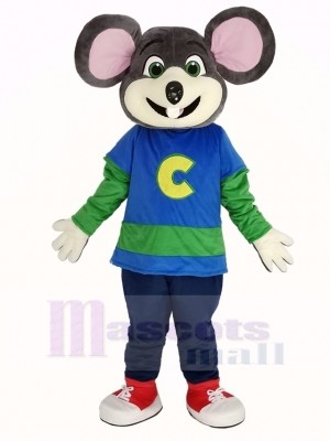 Chuck E. Cheese Mascot Costume Mouse with Striped Shirt