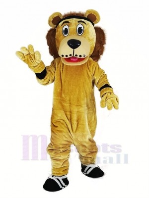 Lenny The Lion with Black Head Band Mascot Costume Animal 