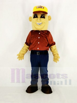 Strong Digger Man People Mascot Costume Cartoon