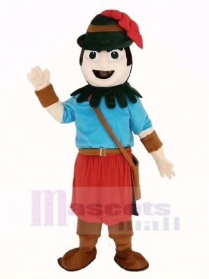 Robin Hood in Red Hat Mascot Costume Adult