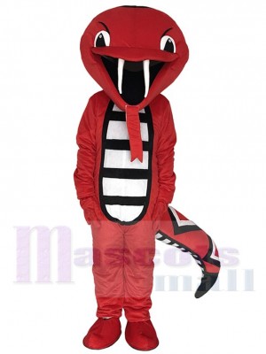 Red Rattle Cobra Snake Mascot Costume Reptiles 