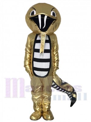 Golden Rattle Cobra Snake Mascot Costume Reptiles