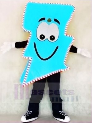 Neon Blue Lightning Bolt with Color Trim Mr. Electric Lightning Bolt Mascot Costumes