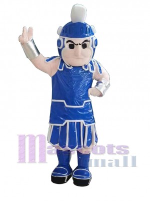 Blue-Armoured Spartan Trojan Mascot Costume People