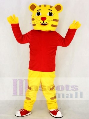 Cute Daniel Tiger with Red Coat Mascot Costume
