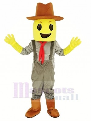 Blockhead Corn Crop Cowboy Mascot Costume