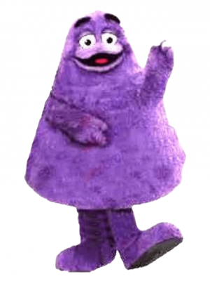 Lovely Cartoon Character Grimace Mascot Costume