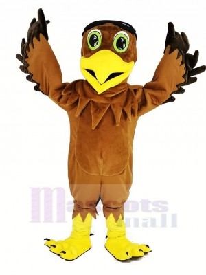 Brown Eagle Ace Pilot Bird Mascot Costume Animal