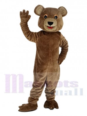 Cute Brown Bear with Black Eyes Mascot Costume