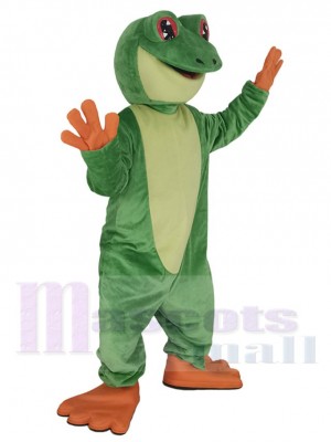 Smiling Green Tree Frog Mascot Costume Animal