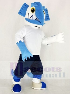 Realistic Swordfish with Black Pants Mascot Costume Cartoon	