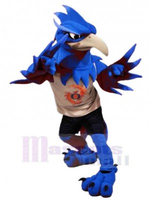 Blue Phoenix Mascot Costume Cartoon