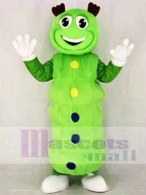 Cute Green Caterpillar Mascot Costume Cartoon