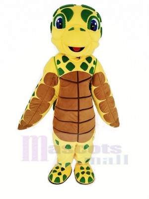 Brown and Yellow Sea Turtle Mascot Costume Animal