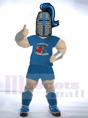 Spartan Trojan Knight Sparty Mascot Costume People in Blue Jersey