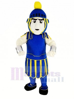 Blue and Yellow Titan Spartan Trojan Knight Sparty Mascot Costume People