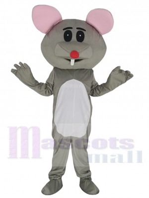 Cute Gray Mouse with Red Nose Mascot Costume Animal