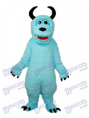 Coral Velvet Monsters Inc Blue Sulley Mascot Adult Costume Cartoon Anime 