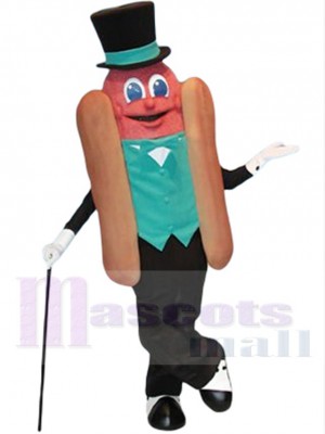 Magician Hot Dog Mascot Costume Cartoon