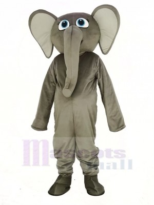 Grey Elephant Mascot Costume Cartoon