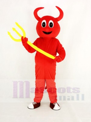 Cute Red Devil Mascot Costume Cartoon	