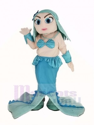 Blue Mermaid Mascot Costume Cartoon