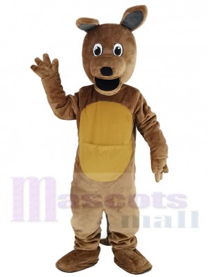 Brown Kangaroo With Long Ears Mascot Costume