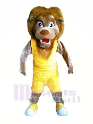 Lion with Yellow Vest Mascot Costumes Cheap