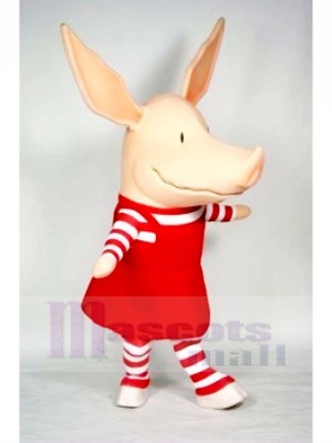 Pig in Red Dress Mascot Costumes Cartoon