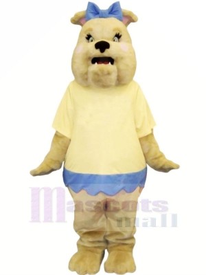 Bulldog with Yellow T-shirt Mascot Costumes