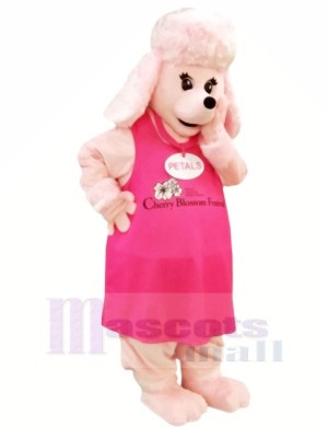 Pink Dog in Dress Mascot Costumes Cartoon