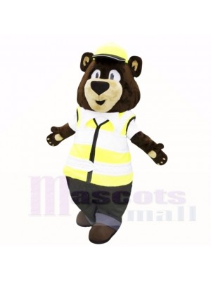 Sunny Bear with Yellow Hat Mascot Costumes Adult