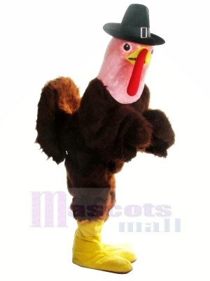 Pink Head Turkey Mascot Costumes Cartoon