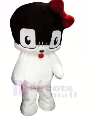 Lovely White Cat Mascot Costume Cartoon