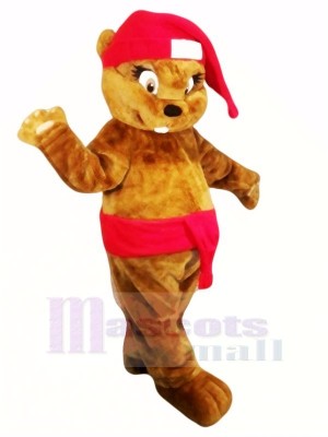 Cute Brown Christmas Beaver Mascot Costumes Animal