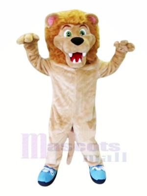 Fierce Lion with Blue Shoes Mascot Costumes Adult	