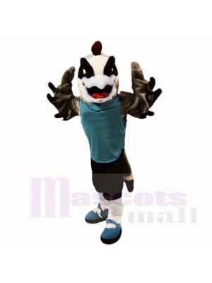 Sport Falcon with Blue Shirt Mascot Costumes Cartoon