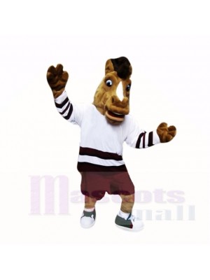 Sport College Horse with White Shirt Mascot Costumes Cartoon