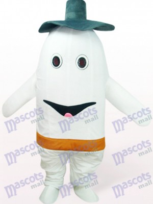 Tooth In White Cartoon Mascot Costume
